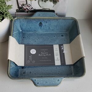 Core Kitchen Blue Ceramic 8" x 8"Square Baking Dish. NWT